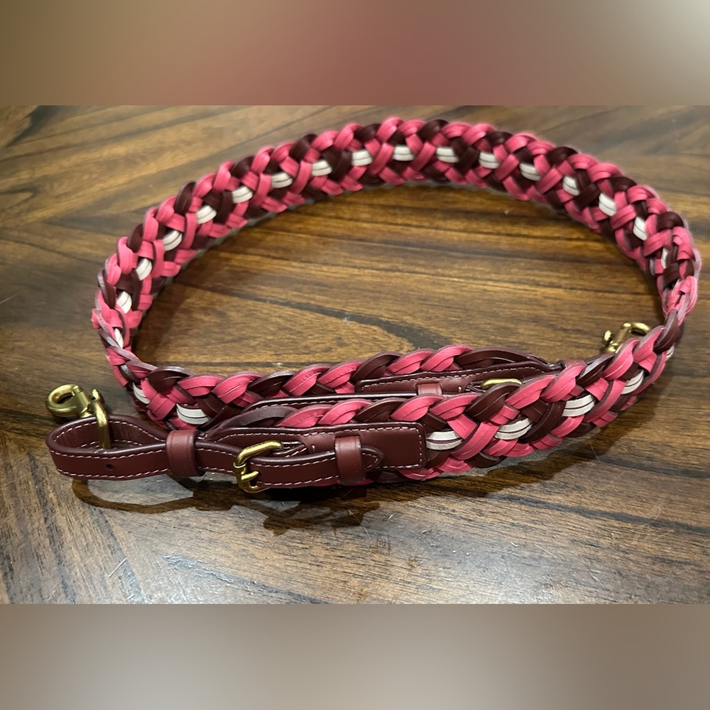 Coach Multicolor Braided Leather Belt